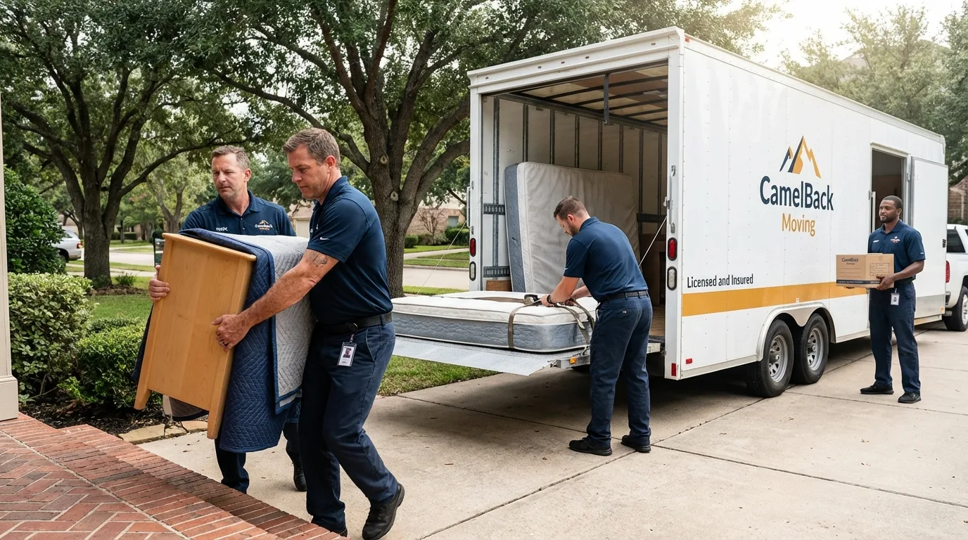 Crew loading residential truck for cross-state move from Smithland, KY