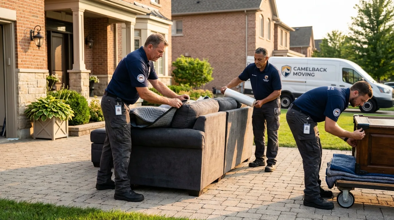 Large estate moving crew wrapping furniture in Smithland, KY